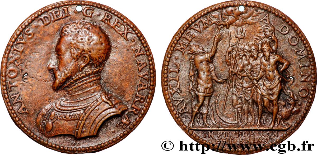 NAVARRE-BÉARN - ANTHONY OF BOURBON AND JOAN OF ALBRET Fonte, Antoine de Bourbon, Roi de Navarre XF