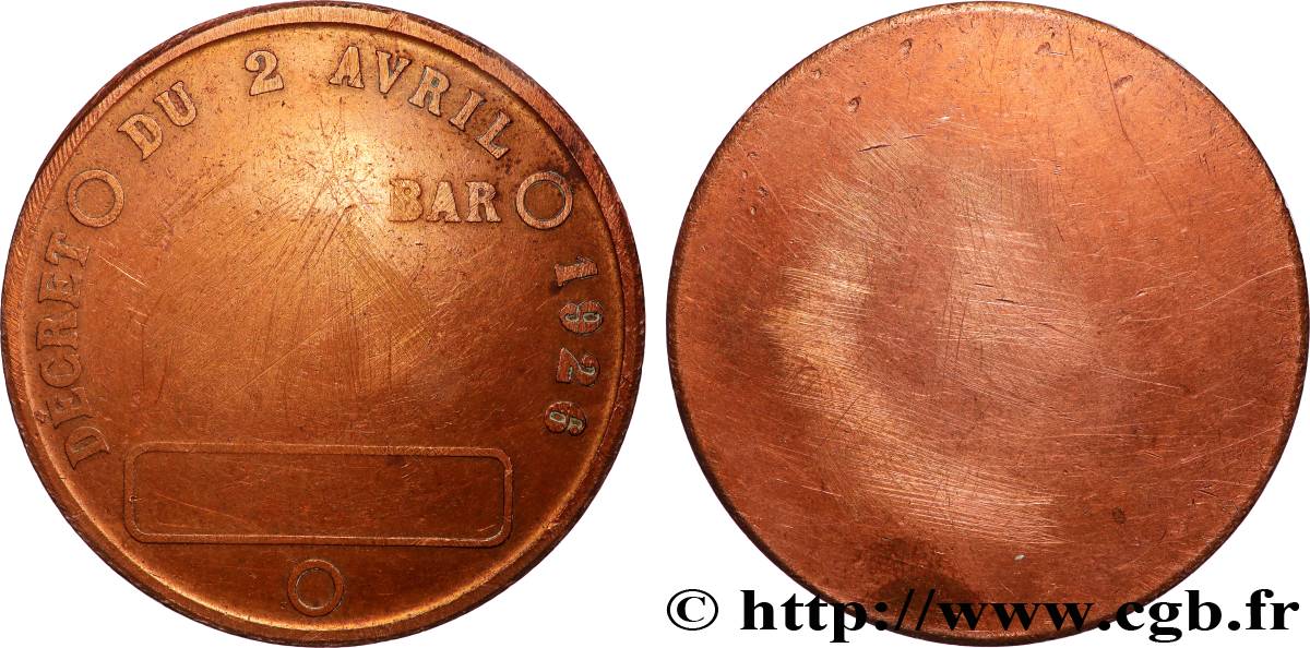 DRITTE FRANZOSISCHE REPUBLIK Médaille, Décret du 2 Avril 1926, tirage uniface SS