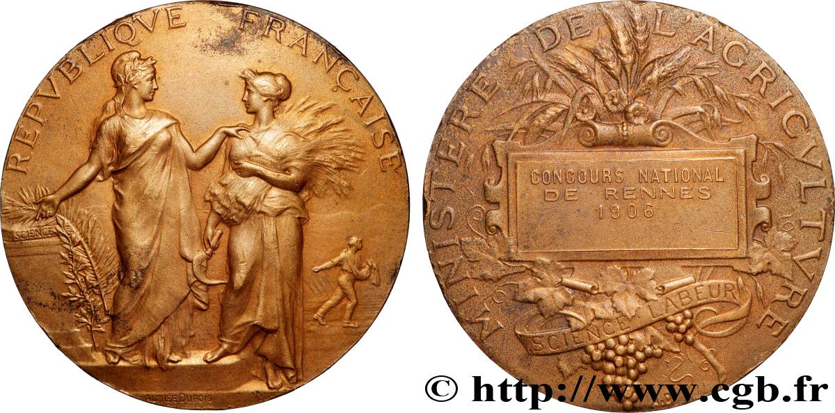 TROISIÈME RÉPUBLIQUE Médaille, Concours national TTB