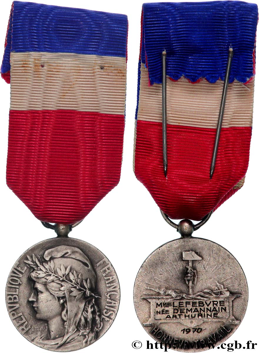 V REPUBLIC Médaille, Honneur et Travail AU