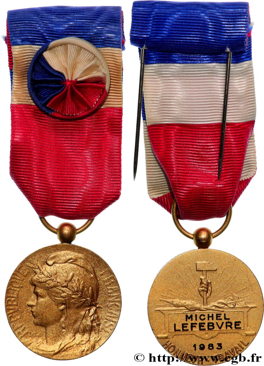 QUINTA REPUBBLICA FRANCESE Médaille, Honneur et Travail q.SPL/SPL