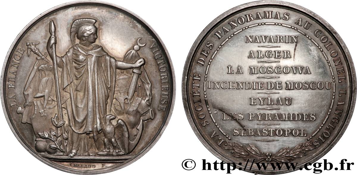 SECOND EMPIRE Médaille, La France victorieuse, Au colonel Langlois TTB+