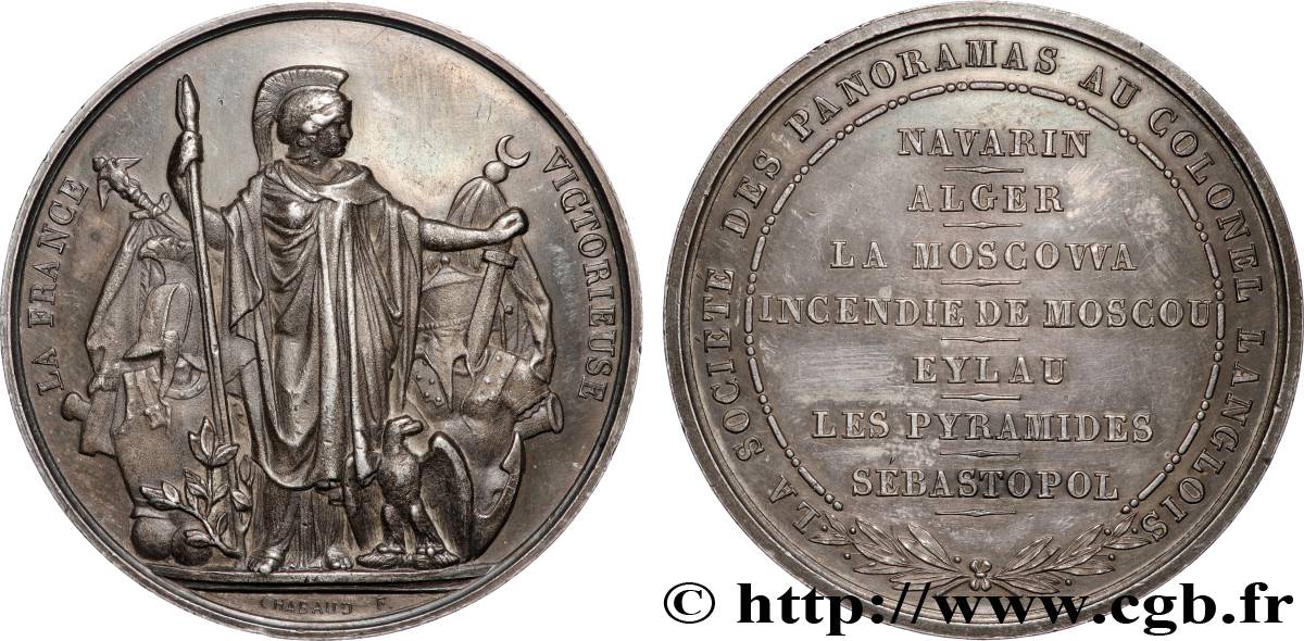 SECOND EMPIRE Médaille, La France victorieuse, Au colonel Langlois TTB+