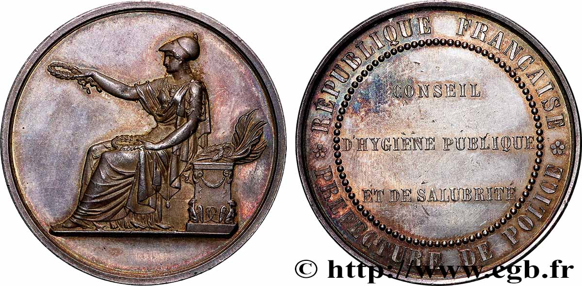 TROISIÈME RÉPUBLIQUE Médaille, Conseil d’hygiene publique et de salubrité SUP