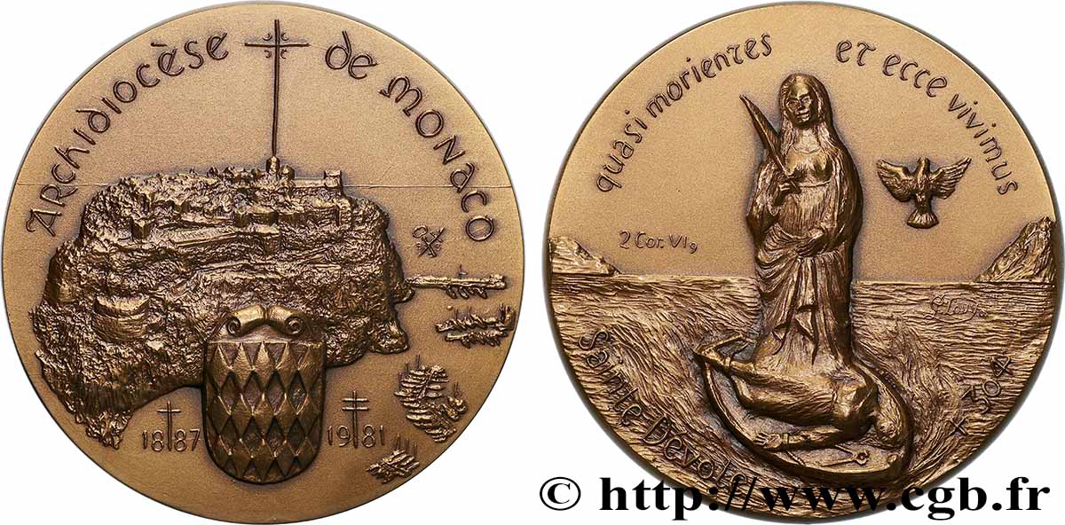 MONACO Médaille, Archidiocèse de Monaco AU