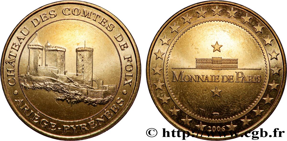 MÉDAILLES TOURISTIQUES Médaille touristique, Château des comtes de Foix, Ariège-Pyrénées TTB+