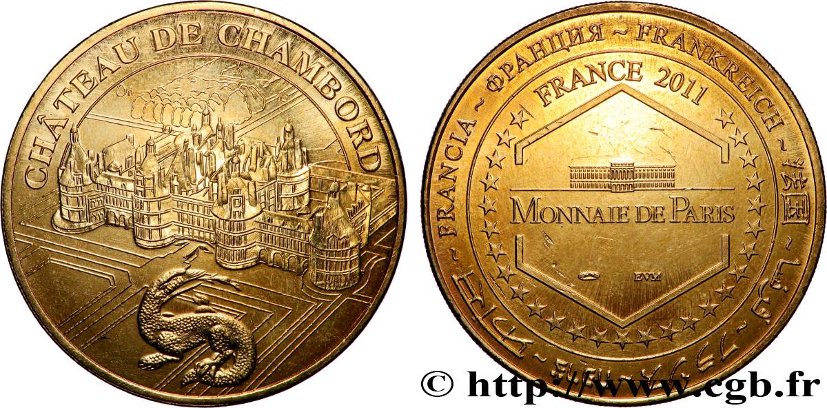 TOURISTIC MEDALS Médaille touristique, Château de Chambord AU