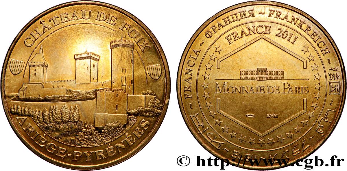 TOURISTIC MEDALS Médaille touristique, Château des comtes de Foix, Ariège-Pyrénées fVZ