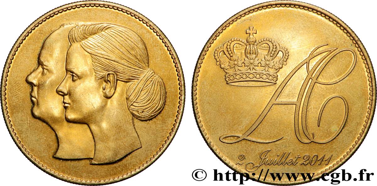 MONACO Médaille pour le mariage princier VZ
