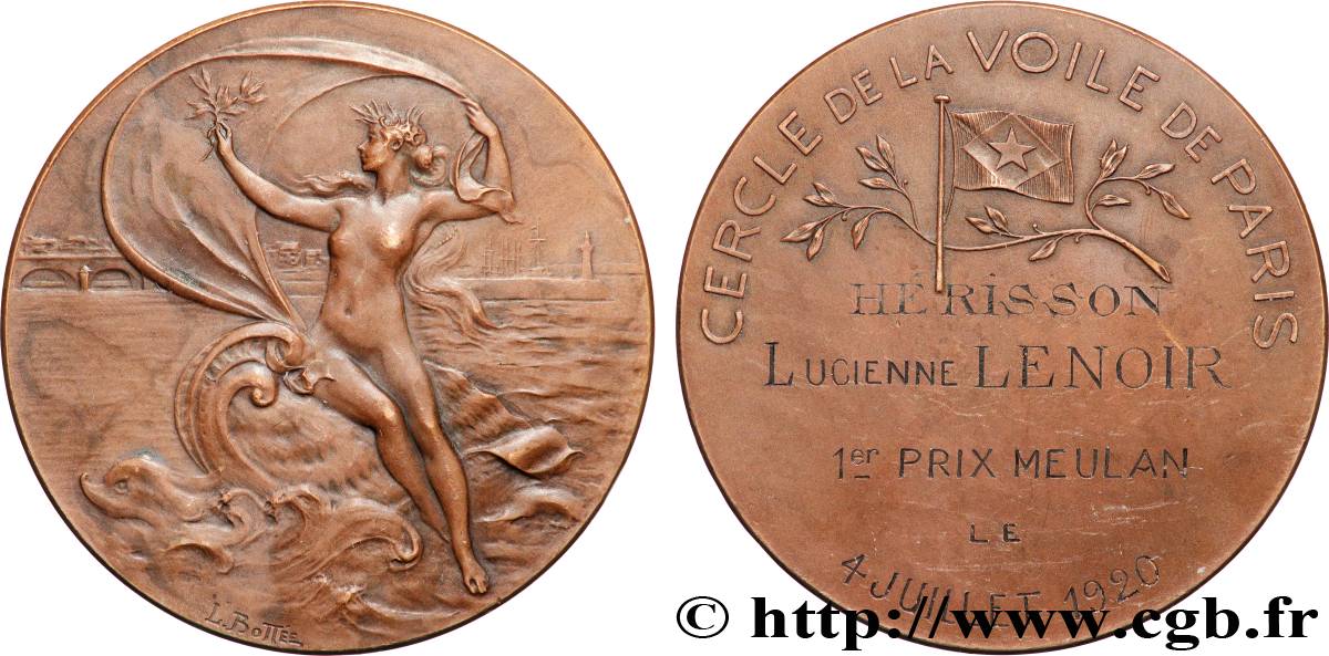 III REPUBLIC Médaille, Cercle de la voile de Paris AU