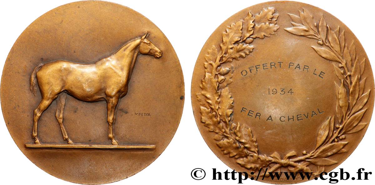 III REPUBLIC Médaille, Offert par le fer à cheval AU