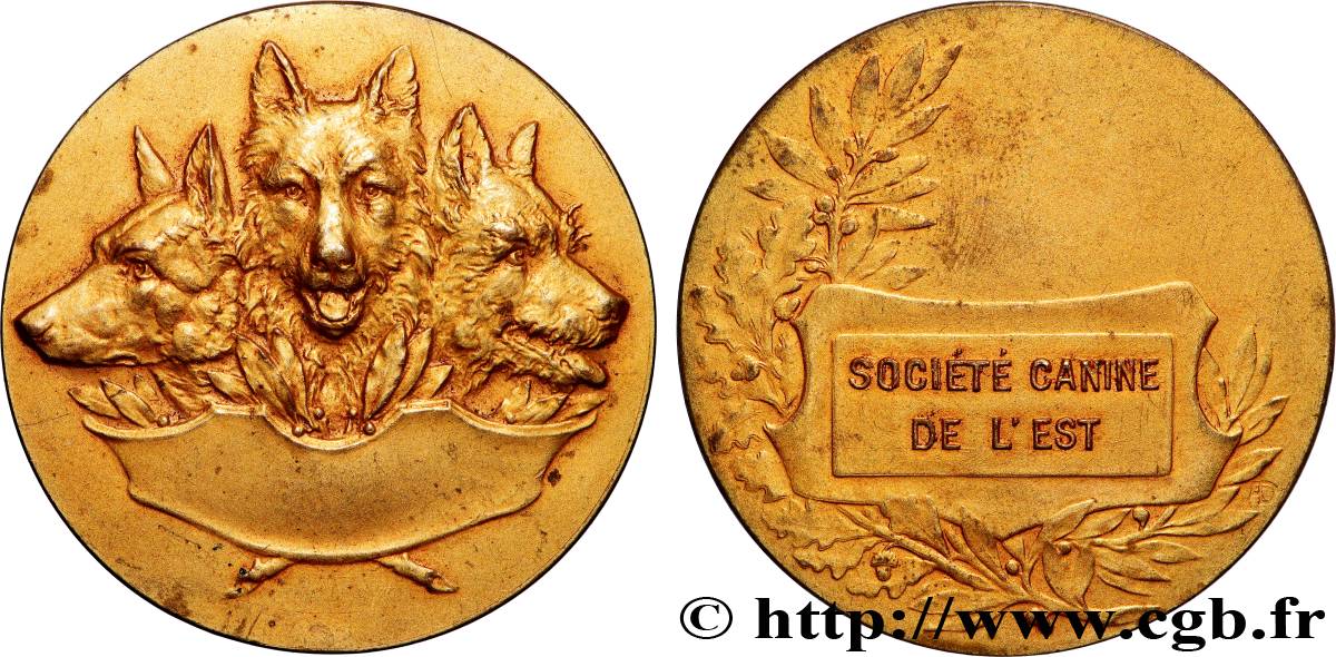 SOCIÉTÉ CANINE - CHIENS ET CONCOURS Médaille, Société canine de l’Est TTB+