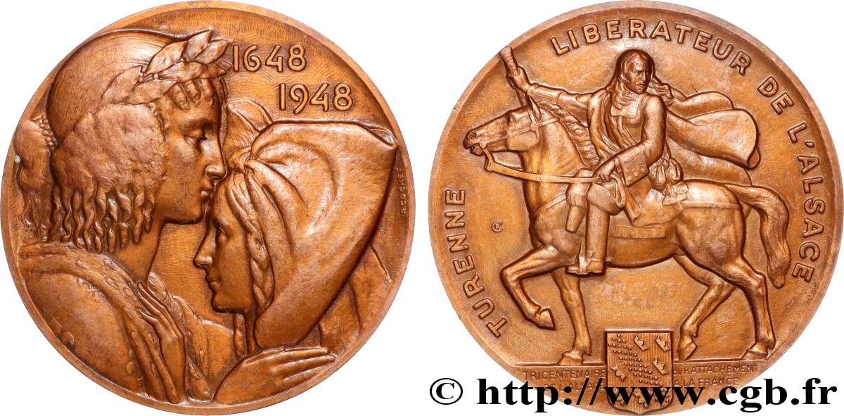 QUATRIÈME RÉPUBLIQUE Médaille, Tricentenaire du rattachement de l’Alsace à la France SUP