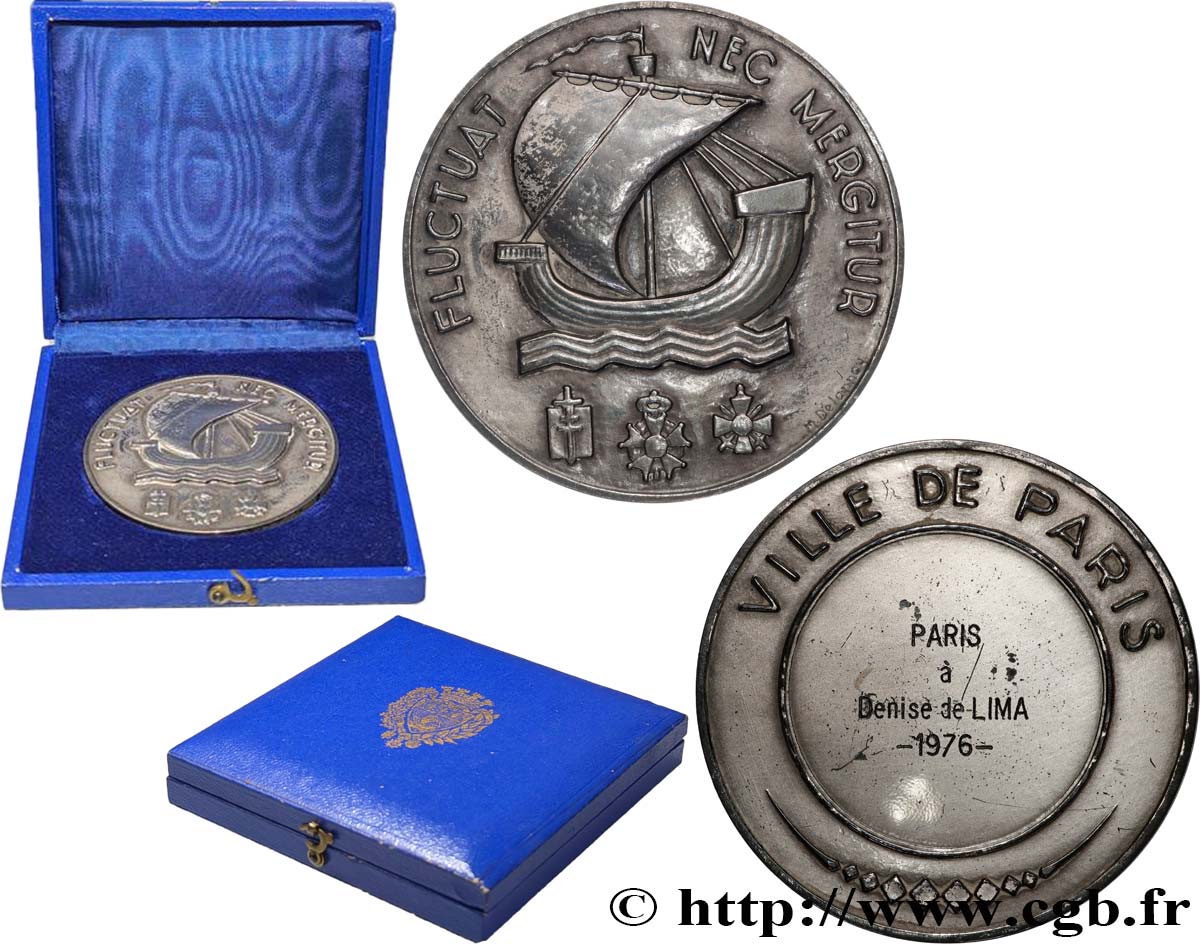 CINQUIÈME RÉPUBLIQUE Médaille de la Ville de Paris, Fluctuac Nec Mergitur TTB+