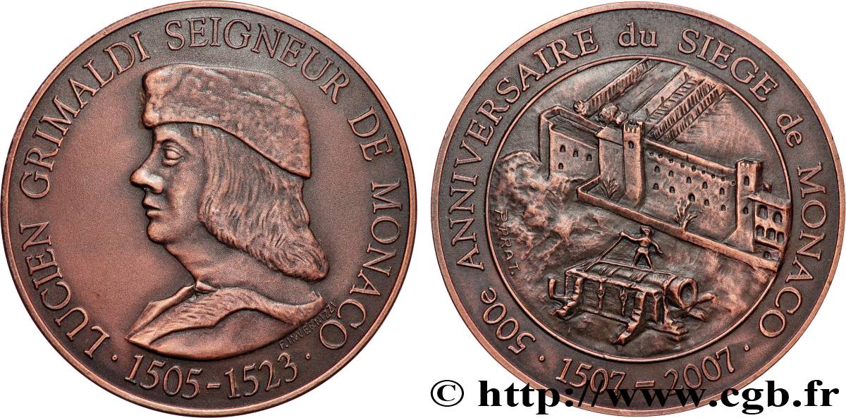 MONACO Médaille, Lucien Grimaldi, seigneur de Monaco SUP