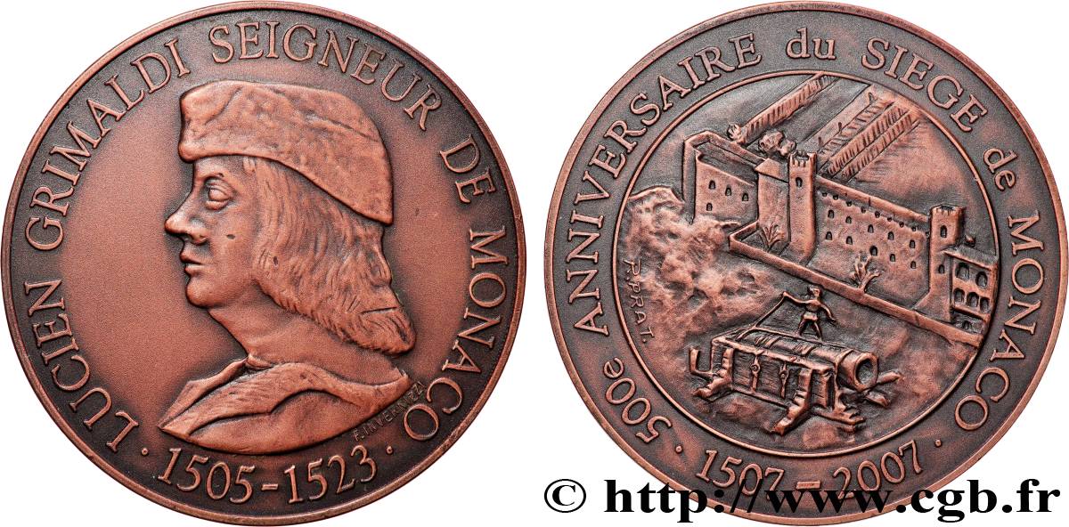 MONACO Médaille, Lucien Grimaldi, seigneur de Monaco AU