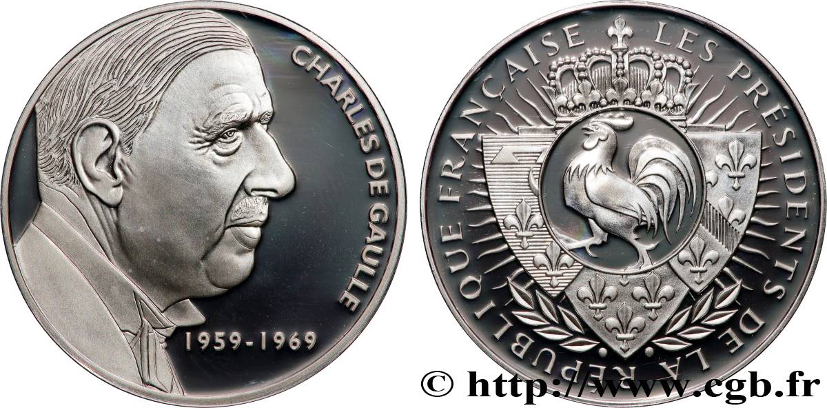 CINQUIÈME RÉPUBLIQUE Médaille, Charles de Gaulle, président de la République SPL