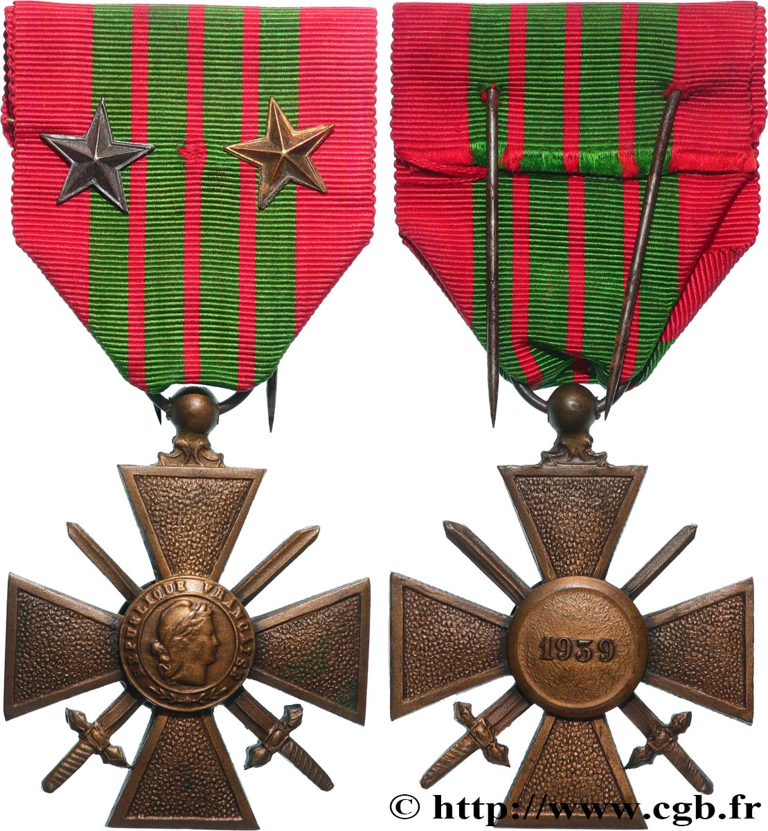 ÉTAT FRANÇAIS Croix de guerre, 1939 TTB+