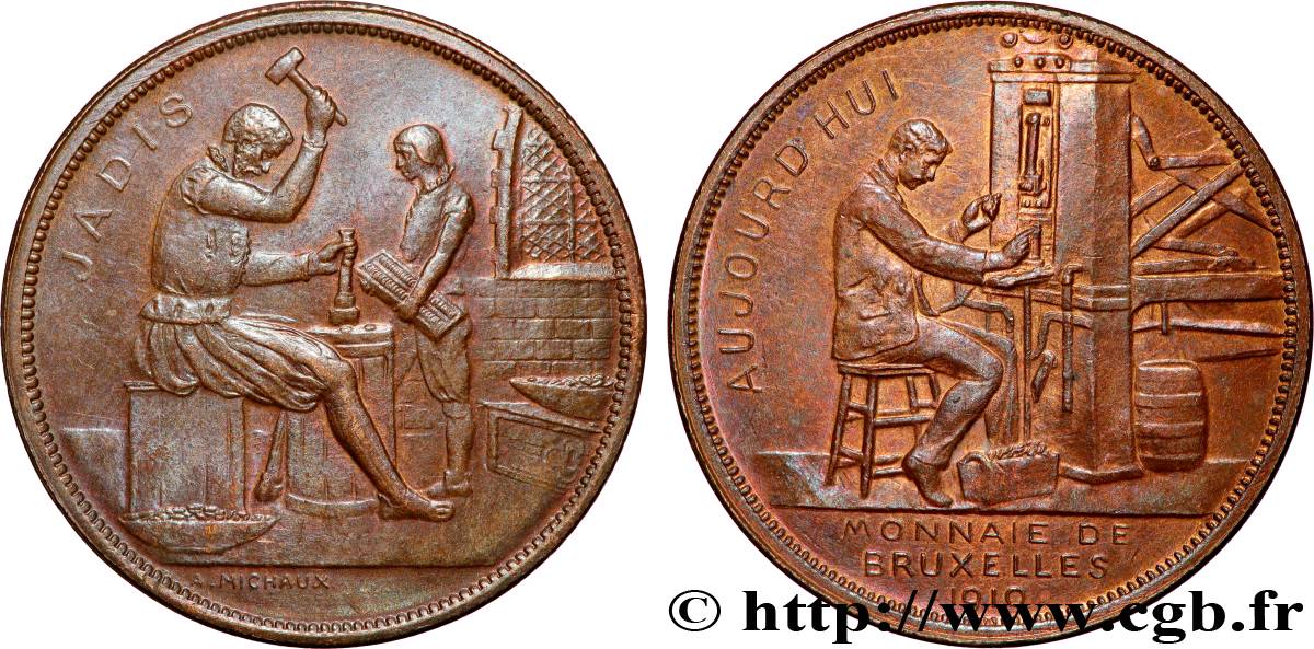BELGIQUE - ROYAUME DE BELGIQUE - ALBERT Ier Souvenir de la Monnaie de Bruxelles TTB
