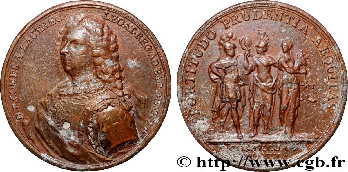 LOUIS XV DIT LE BIEN AIMÉ Médaille, Daniel-François, Comte de Lautrec TTB