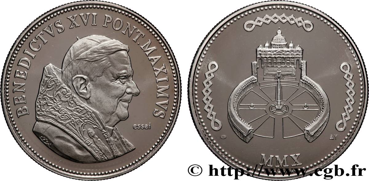 VATICAN ET ÉTATS PONTIFICAUX Médaille, Benoît XVI, Essai SPL
