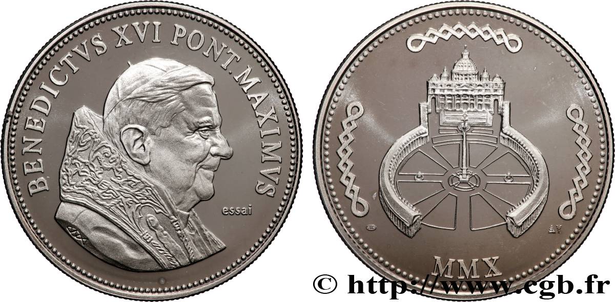VATICAN AND PAPAL STATES Médaille, Benoît XVI, Essai MS