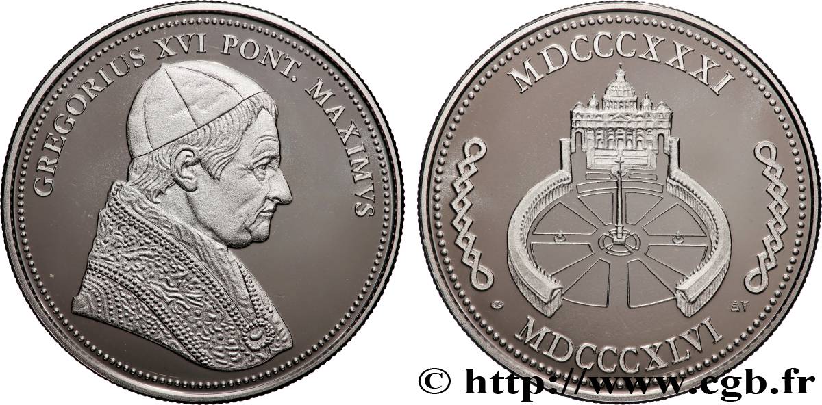 ITALIE - ÉTATS DU PAPE - GRÉGOIRE XVI (Bartolomeo Alberto Cappellari) Médaille, Grégoire XVI SUP