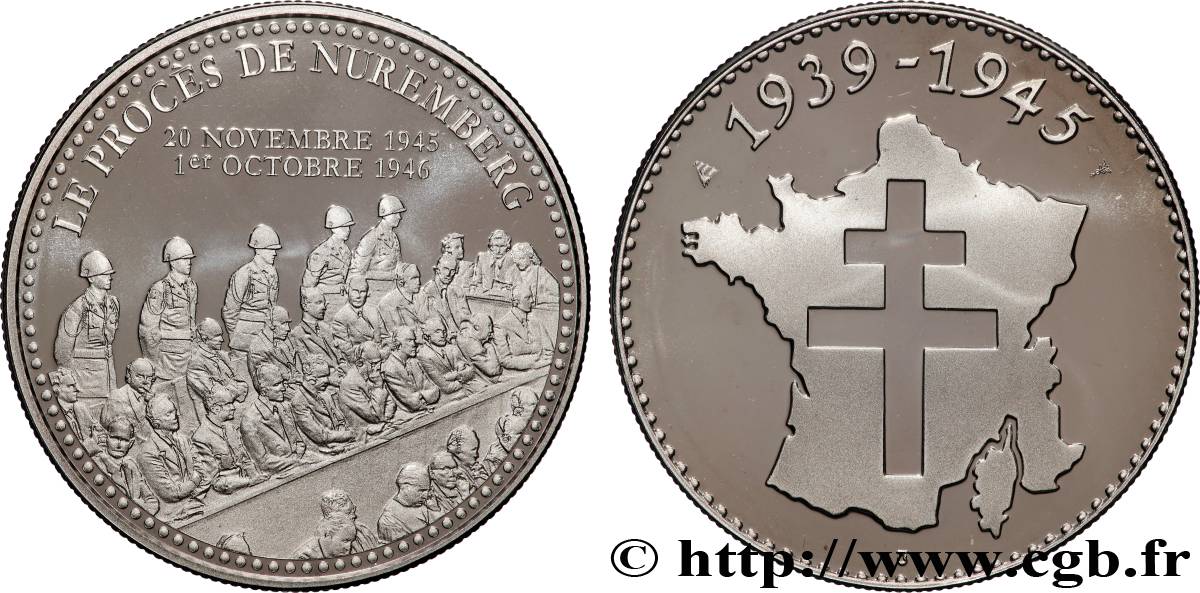 QUINTA REPUBLICA FRANCESA Médaille commémorative, Procès de Nuremberg SC