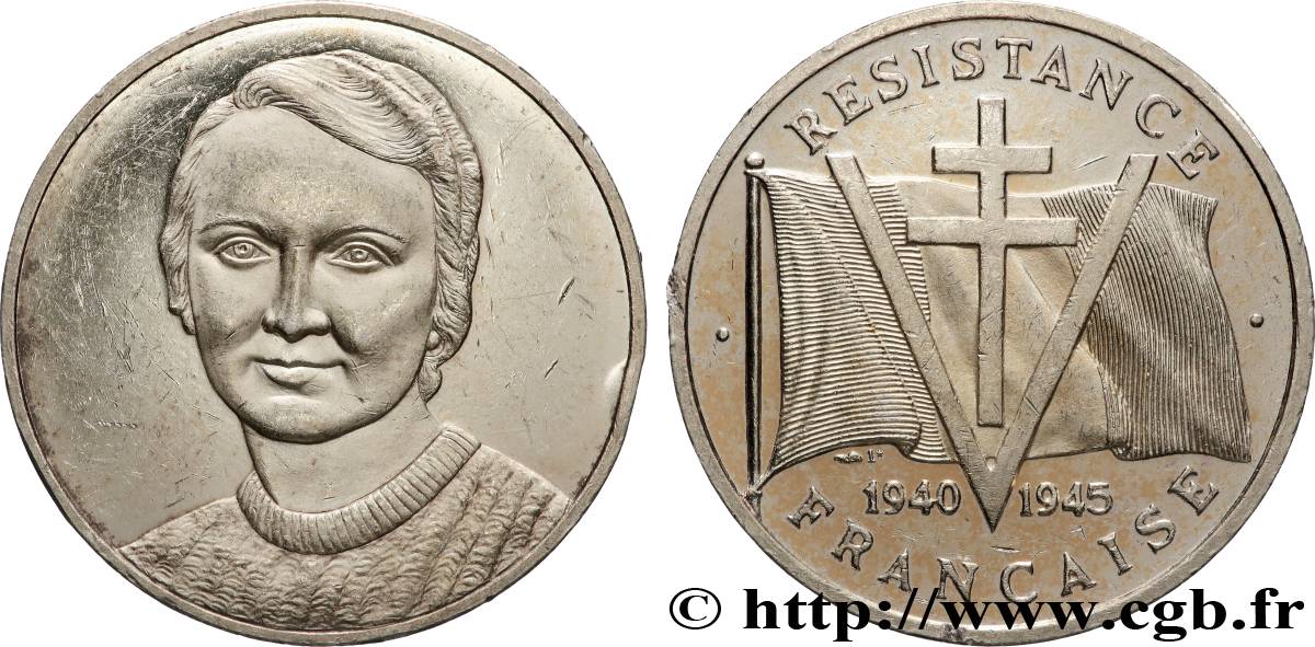 CINQUIÈME RÉPUBLIQUE Médaille, Résistance française TTB+