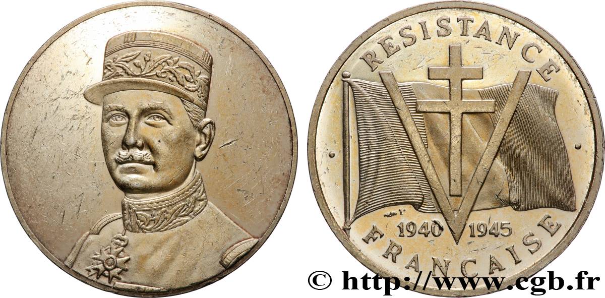CINQUIÈME RÉPUBLIQUE Médaille, Résistance française TTB+