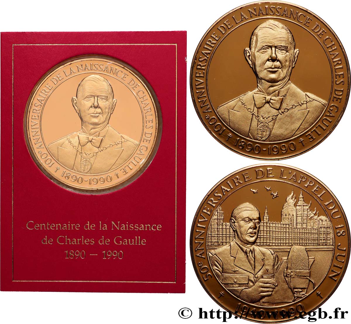 CINQUIÈME RÉPUBLIQUE Médaille, Charles de Gaulle, Centenaire de sa naissance SPL