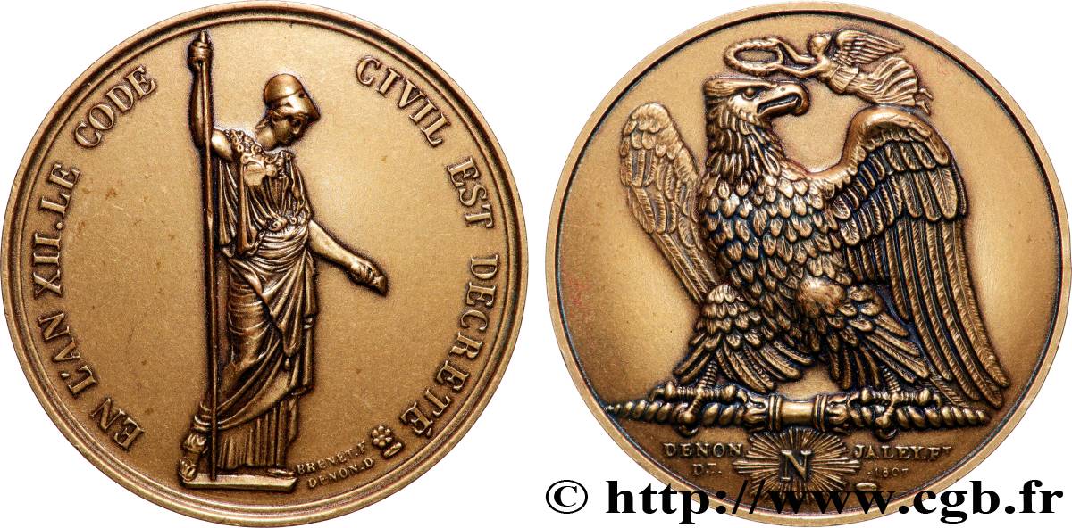 GESCHICHTE FRANKREICHS Médaille, Déclaration du code civil, refrappe VZ