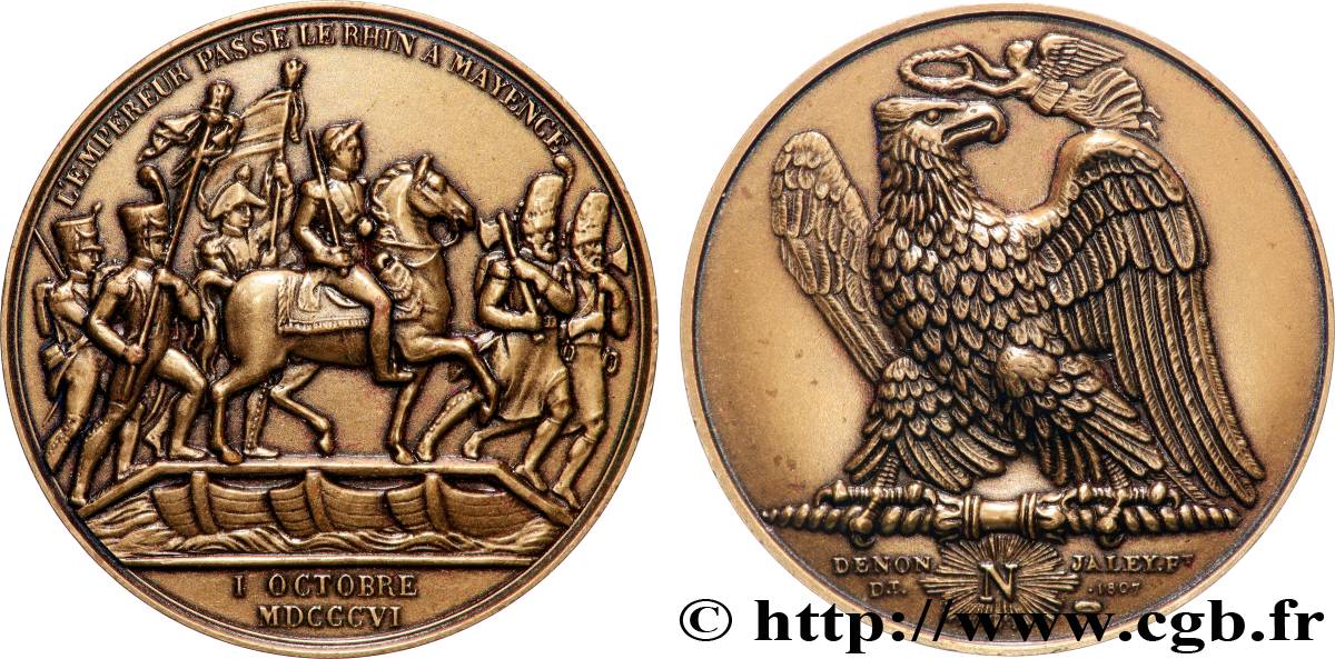 PREMIER EMPIRE Médaille, Passage du Rhin à Mayence, refrappe SUP