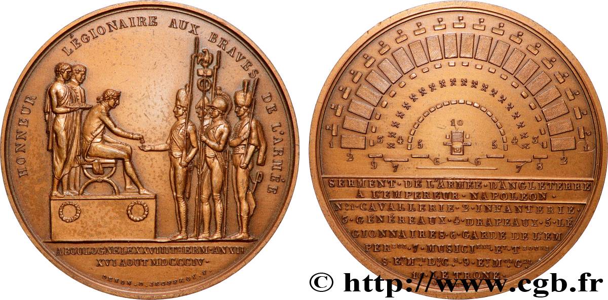 PREMIER EMPIRE Médaille, Honneur légionnaire aux braves de l’armée française, refrappe TTB+
