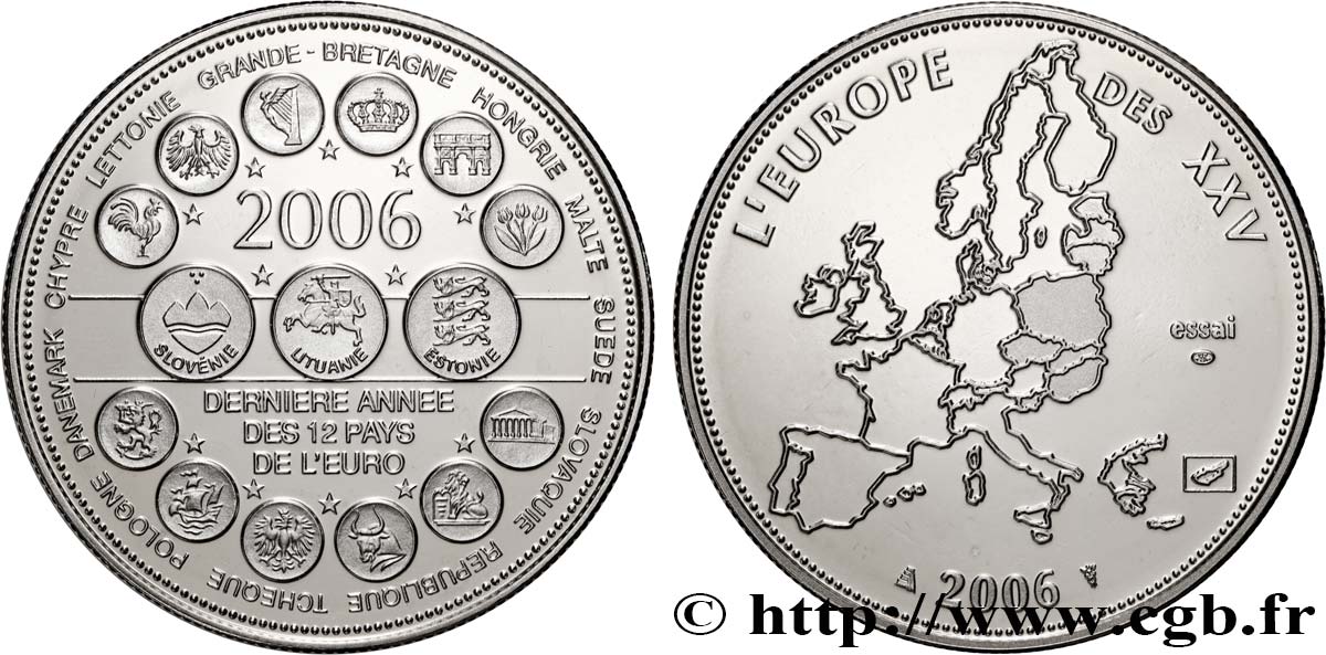 V REPUBLIC Médaille, Essai, Dernière année des 12 pays de l’Euro AU