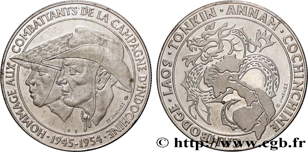 UNION FRANÇAISE - INDOCHINE FRANÇAISE Médaille, Hommage aux combattants de la campagne d’Indochine AU