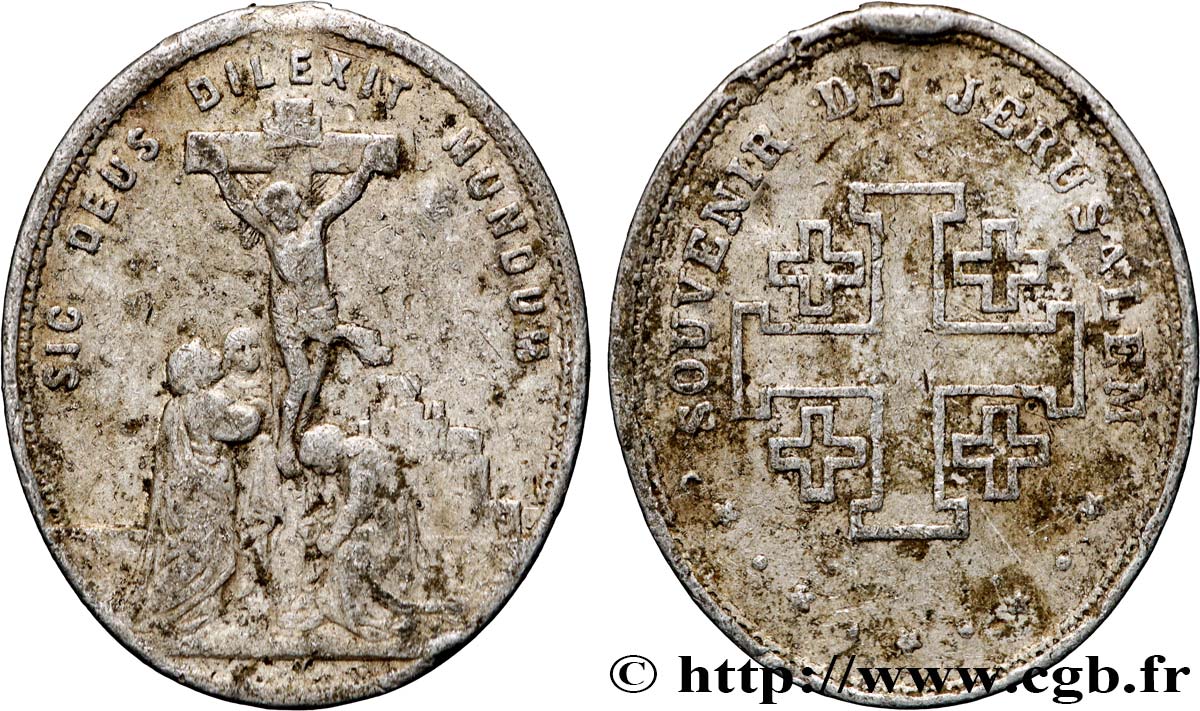 MÉDAILLES RELIGIEUSES Médaille, Souvenir de Jérusalem VF