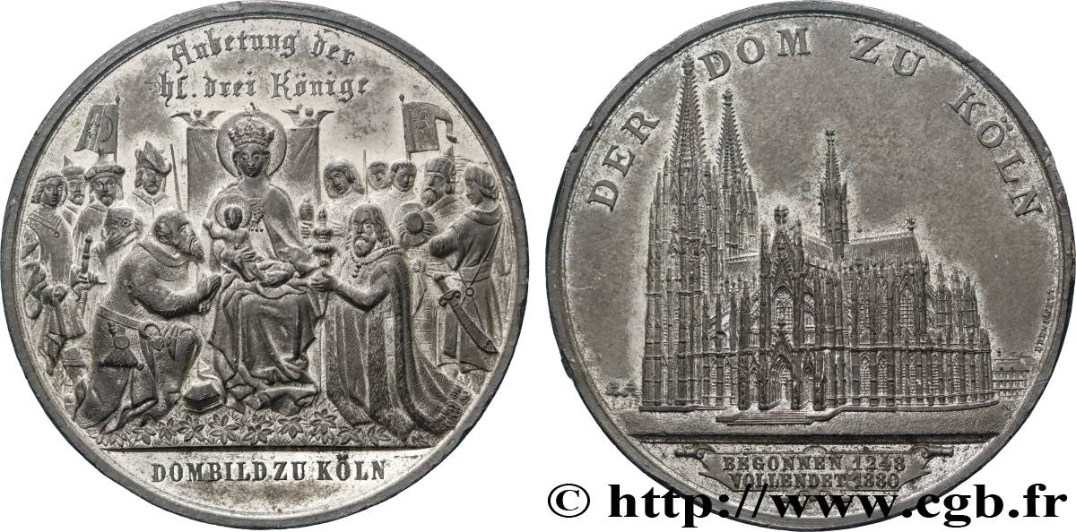 GERMANY Médaille, Achèvement de la cathédrale de Cologne XF