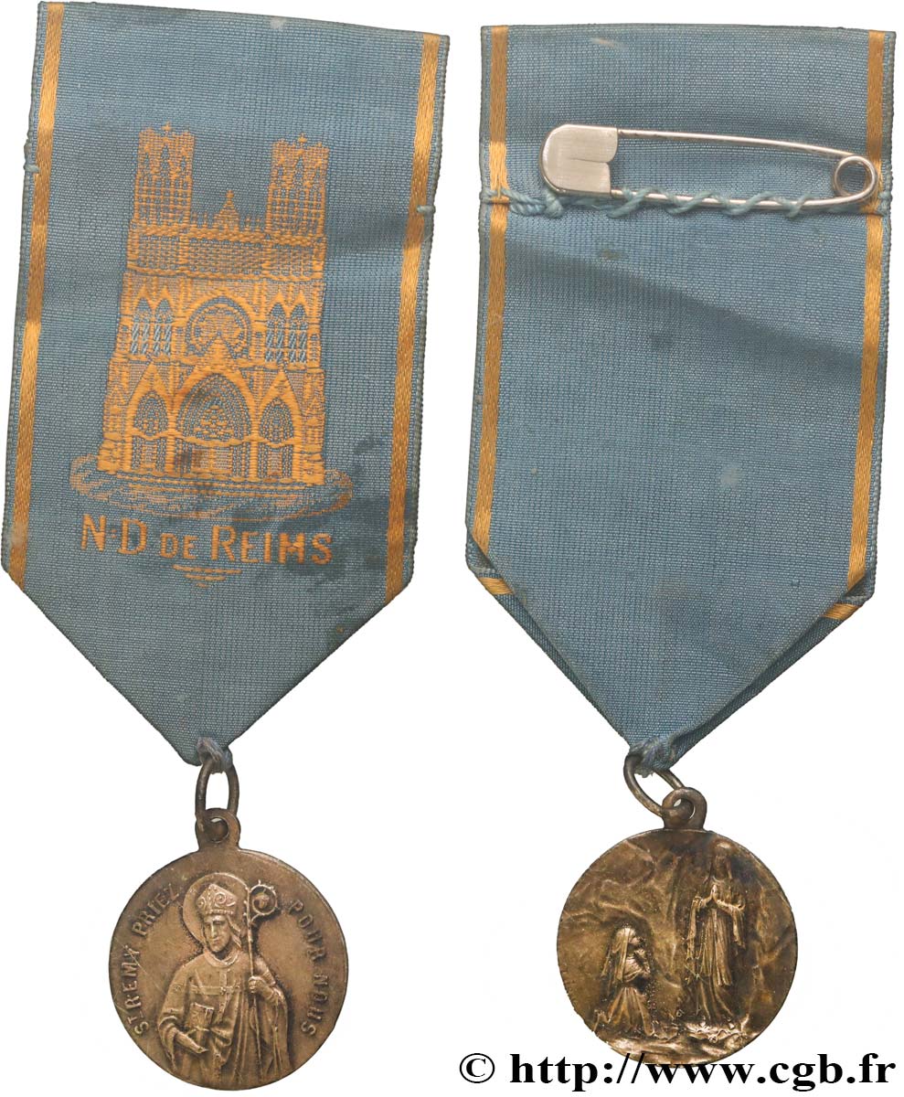 MÉDAILLES RELIGIEUSES Médaille, Saint Remy, Notre-Dame de Reims AU