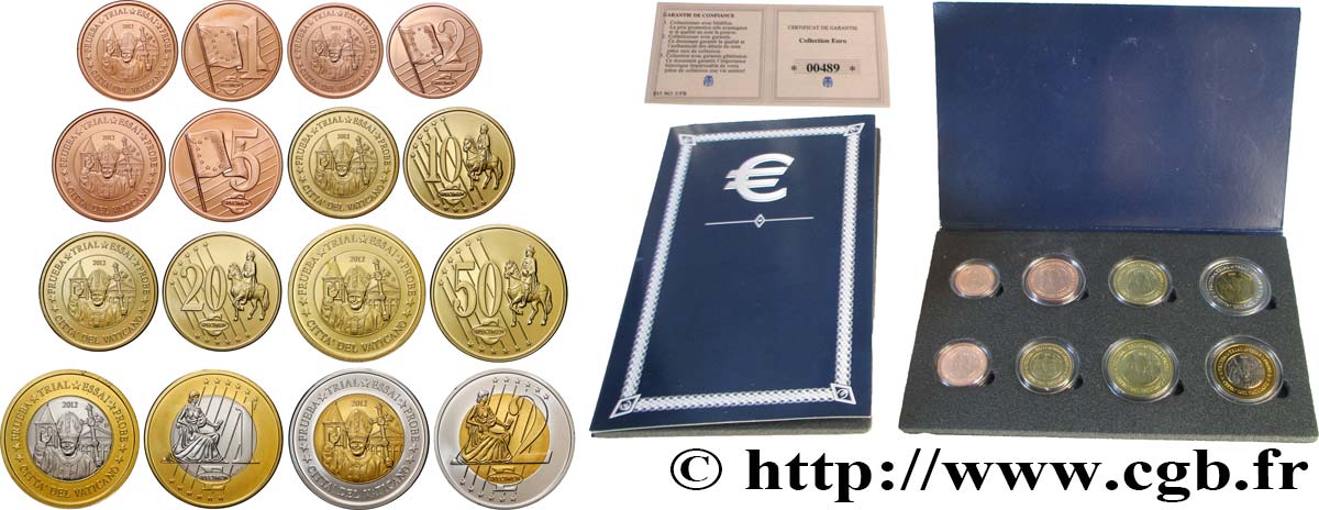 EUROPA Série de 8 médailles, Essai Euros Vatican MS