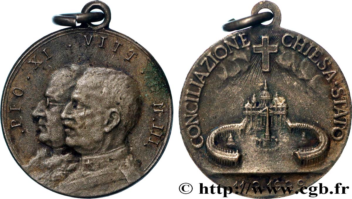 VATICAN - PIE XI (Achille Ratti) Médaille, Conciliation de l’Église et de l’État AU