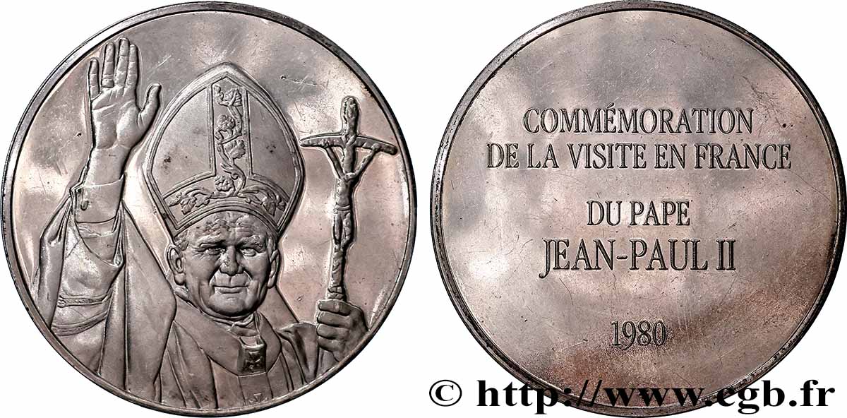 JEAN-PAUL II (Karol Wojtyla) Médaille, Commémoration visite du Pape Jean-Paul II en France SUP