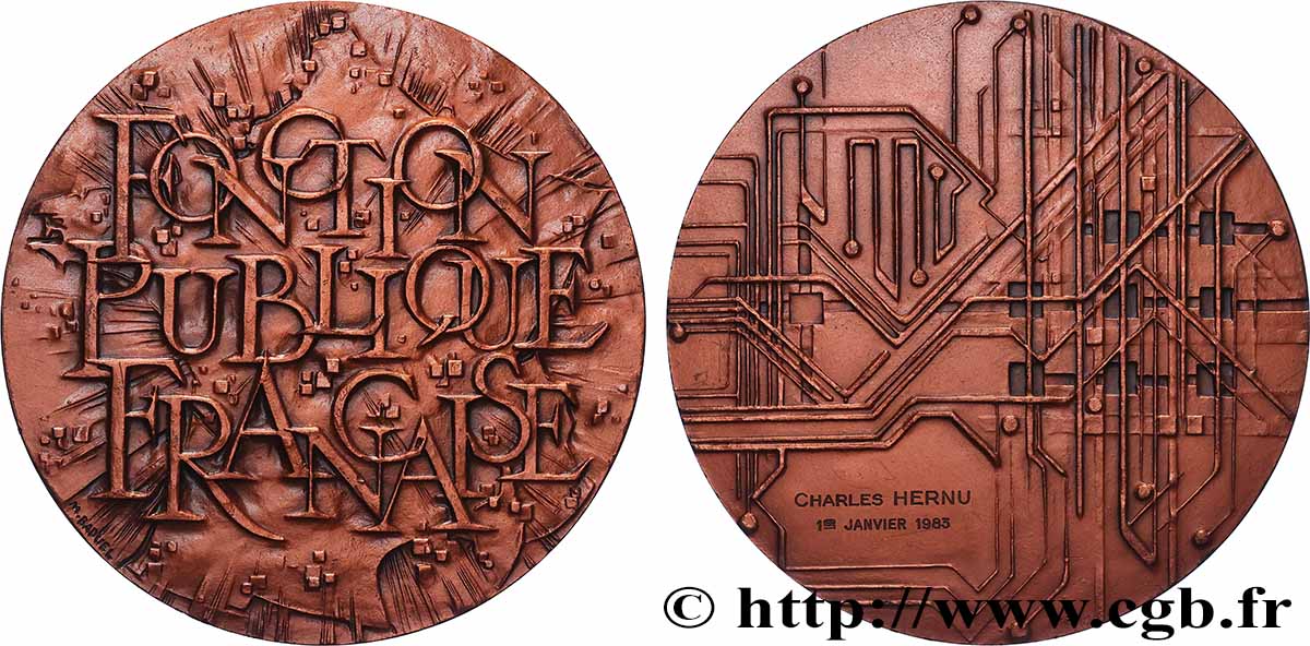 V REPUBLIC Médaille, Fonction Publique Française AU