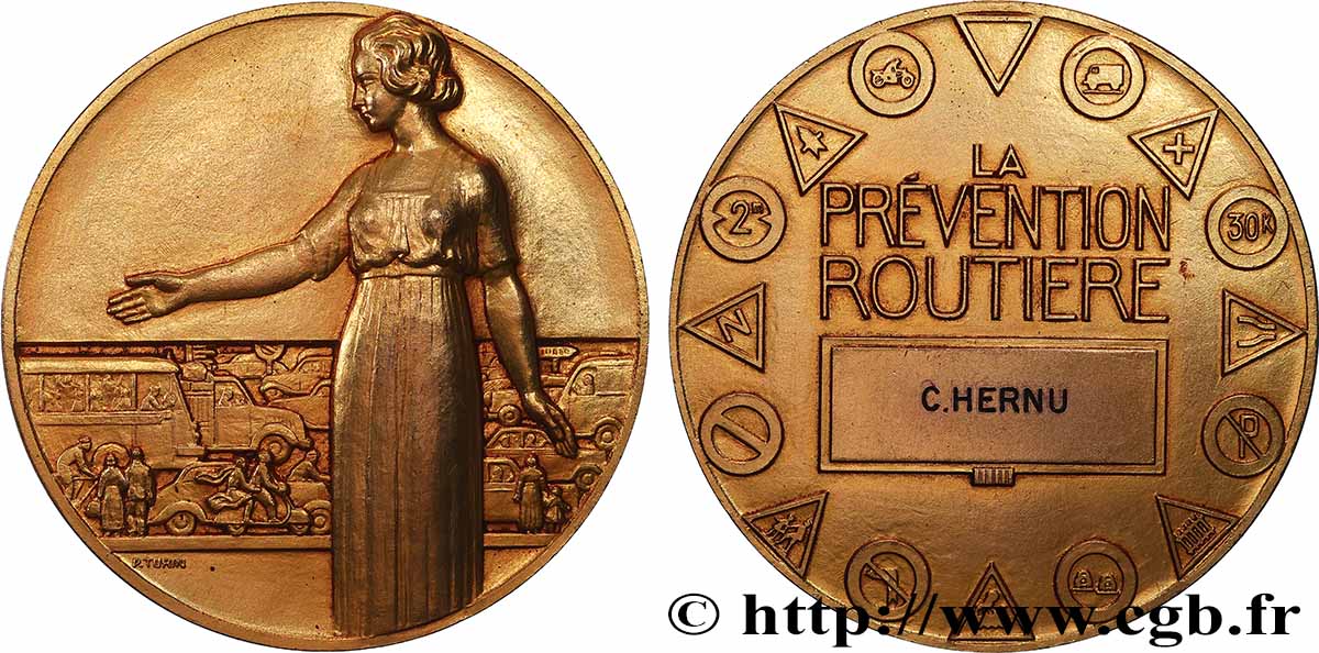 V REPUBLIC Médaille, La prévention routière AU