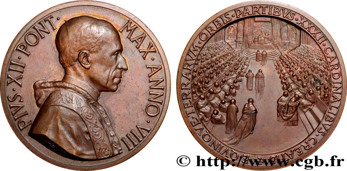 VATICAN - PIE XII (Eugenio Pacelli) Médaille, Consistoire fVZ