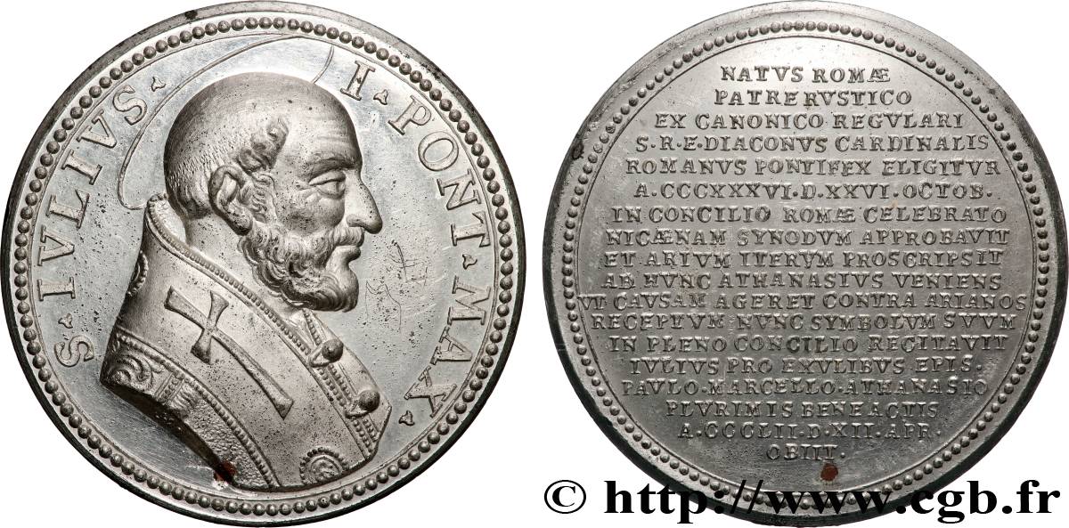 VATICAN ET ÉTATS PONTIFICAUX Médaille, Jules Ier SUP