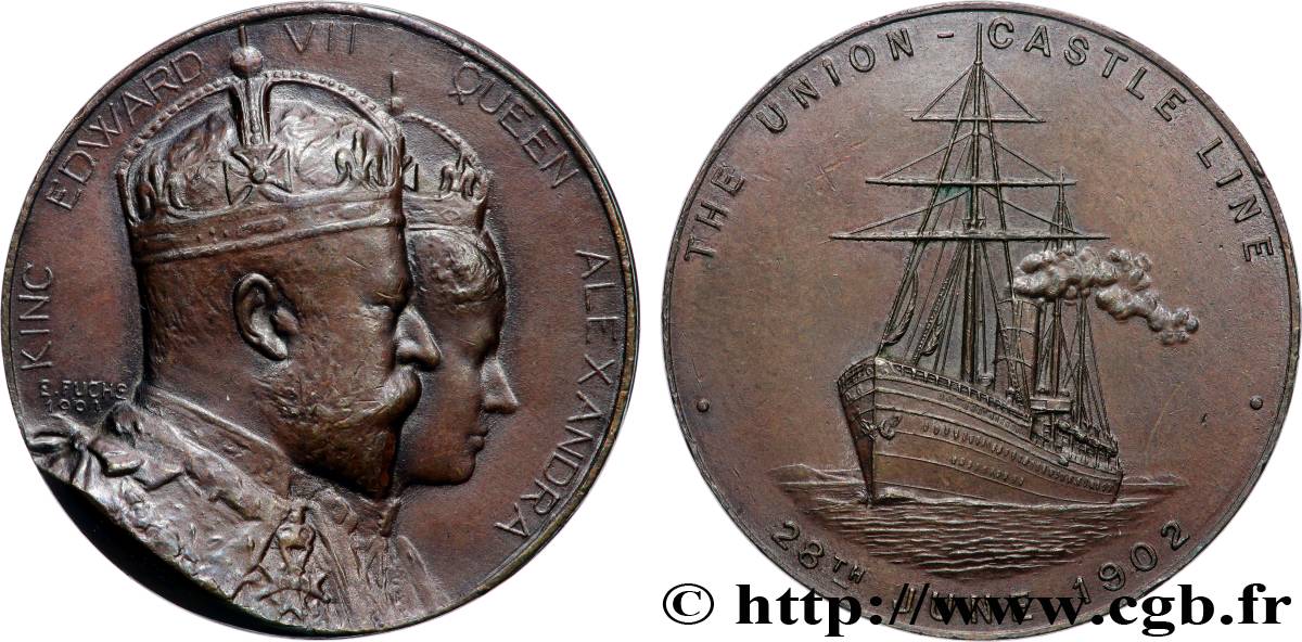 GREAT-BRITAIN - EDWARD VII Médaille, The Union Castle Line AU