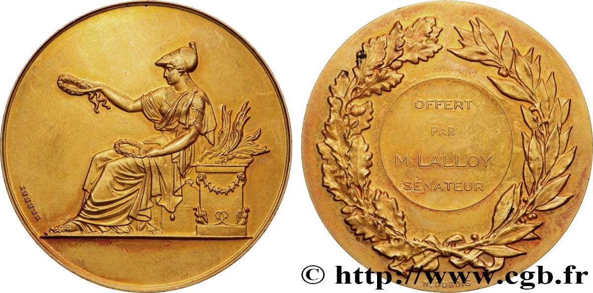 CINQUIÈME RÉPUBLIQUE Médaille, Offert par le sénateur M. Lalloy SUP