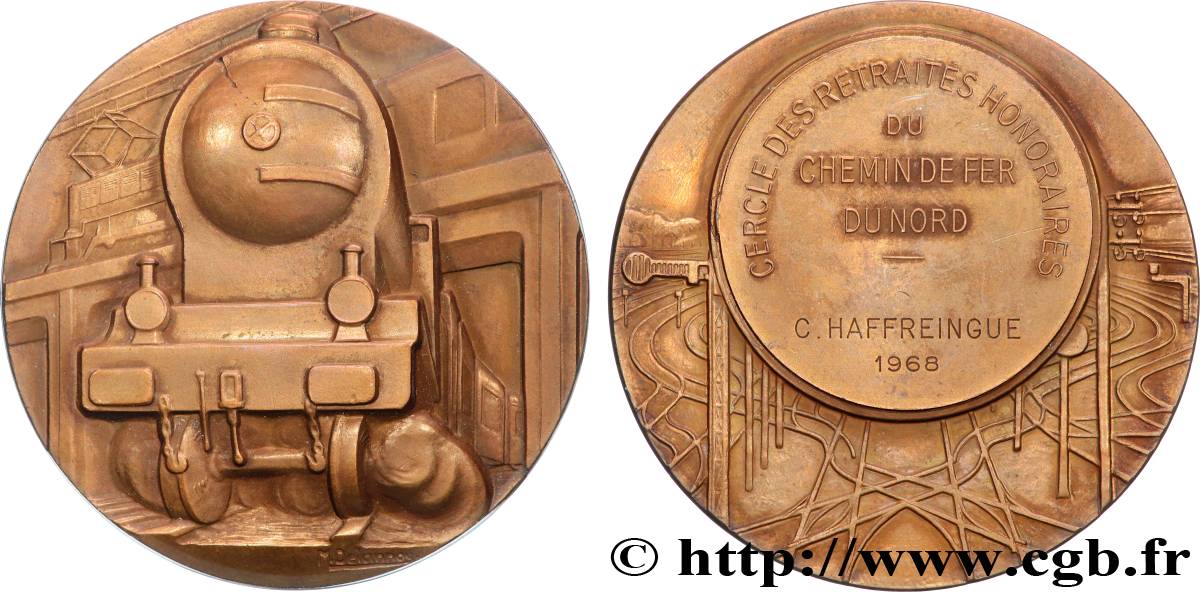 CINQUIÈME RÉPUBLIQUE Médaille de récompense, transports ferroviaires TTB+