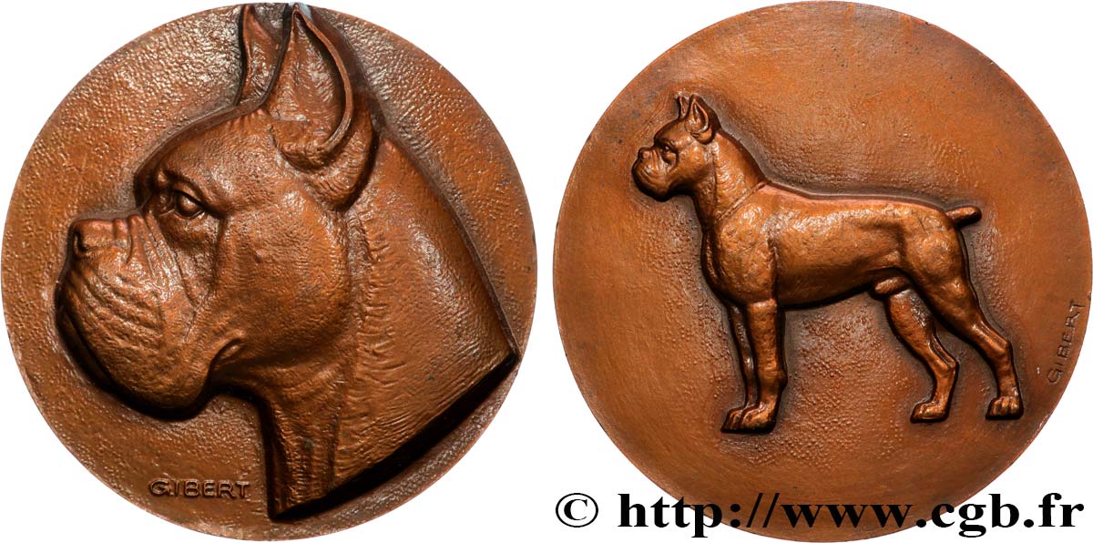 CINQUIÈME RÉPUBLIQUE Médaille, Chien Boxer SUP
